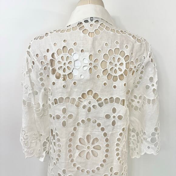 ZIMMERMANN Lexi Embroidered Tunic Eyelet Sheer Top in Ivory 0 (US 4) NWT - Picture 7 of 13